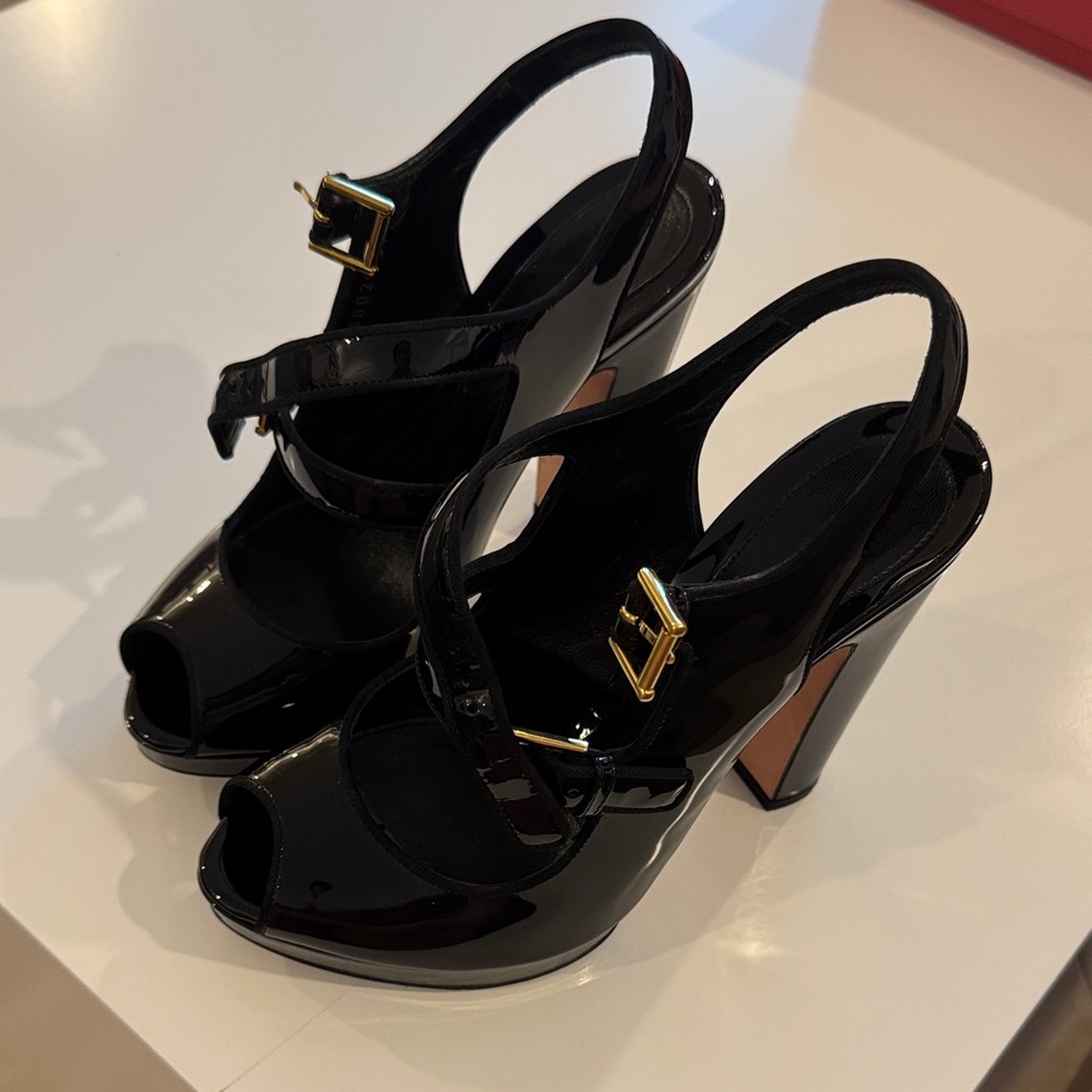 Elegant Black Patent Leather Heels